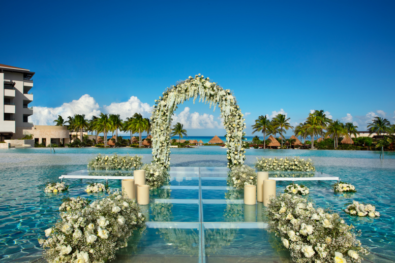 Dreams Playa Mujeres-WED-Ceremony-MermaidPool-1A-CB-CB Dreams Playa Mujeres Destination Wedding